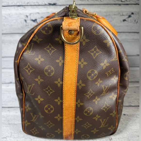 Louis Vuitton Keepall 50 Bandouliere brown monogram leather duffle travel bag - Picture 5 of 16